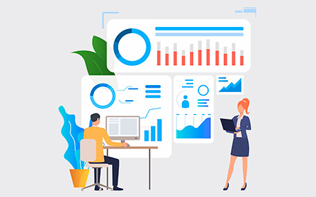 Ilustración de dashboard de análisis de marketing digital